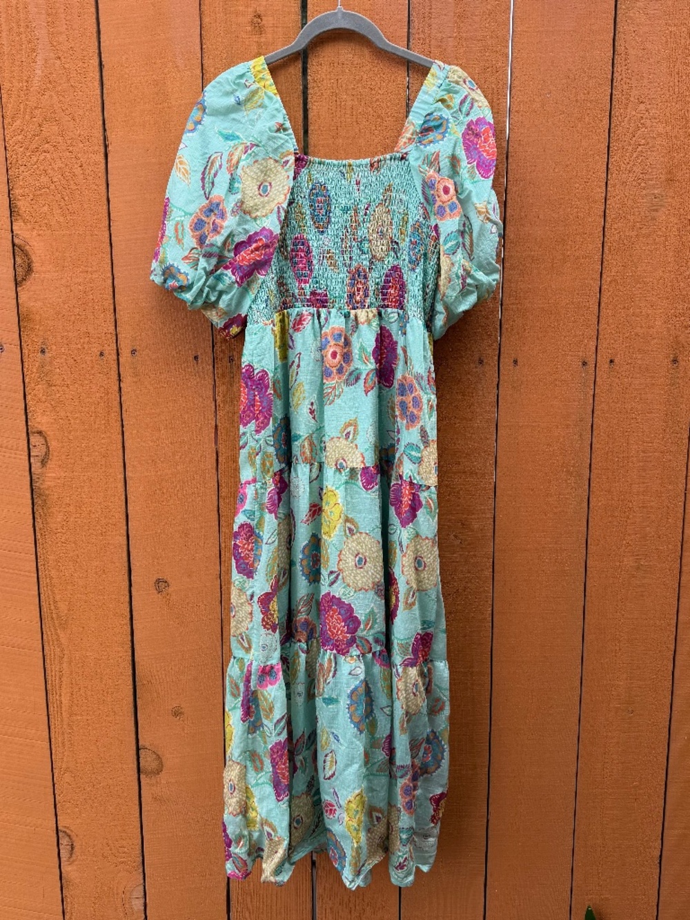 THML Anthropologie Floral Puff-Sleeve Smocked Dress - Picture 5 of 8